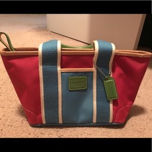 Small colorful Coach handbag.used